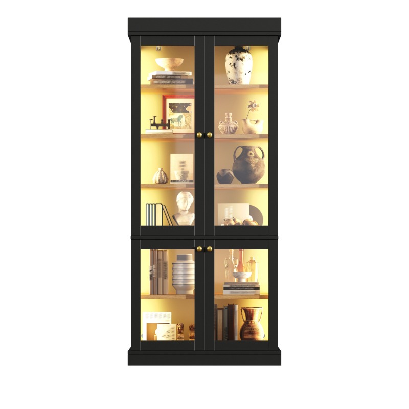 Interior Design Lighting Layout - Nowoczesna, wolnostojąca szklana witryna zintegrowana z