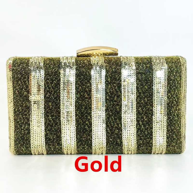 Interior Design With Ai - Włoski Design Paski Cekiny Błyszcząca Kopertówka