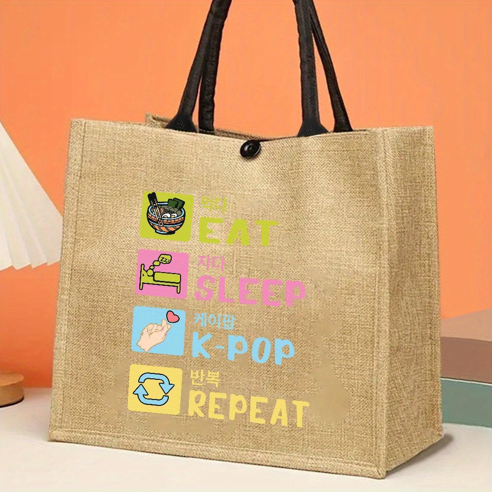 Interior Design Korean Style - Zabawna torba typu tote z konopi