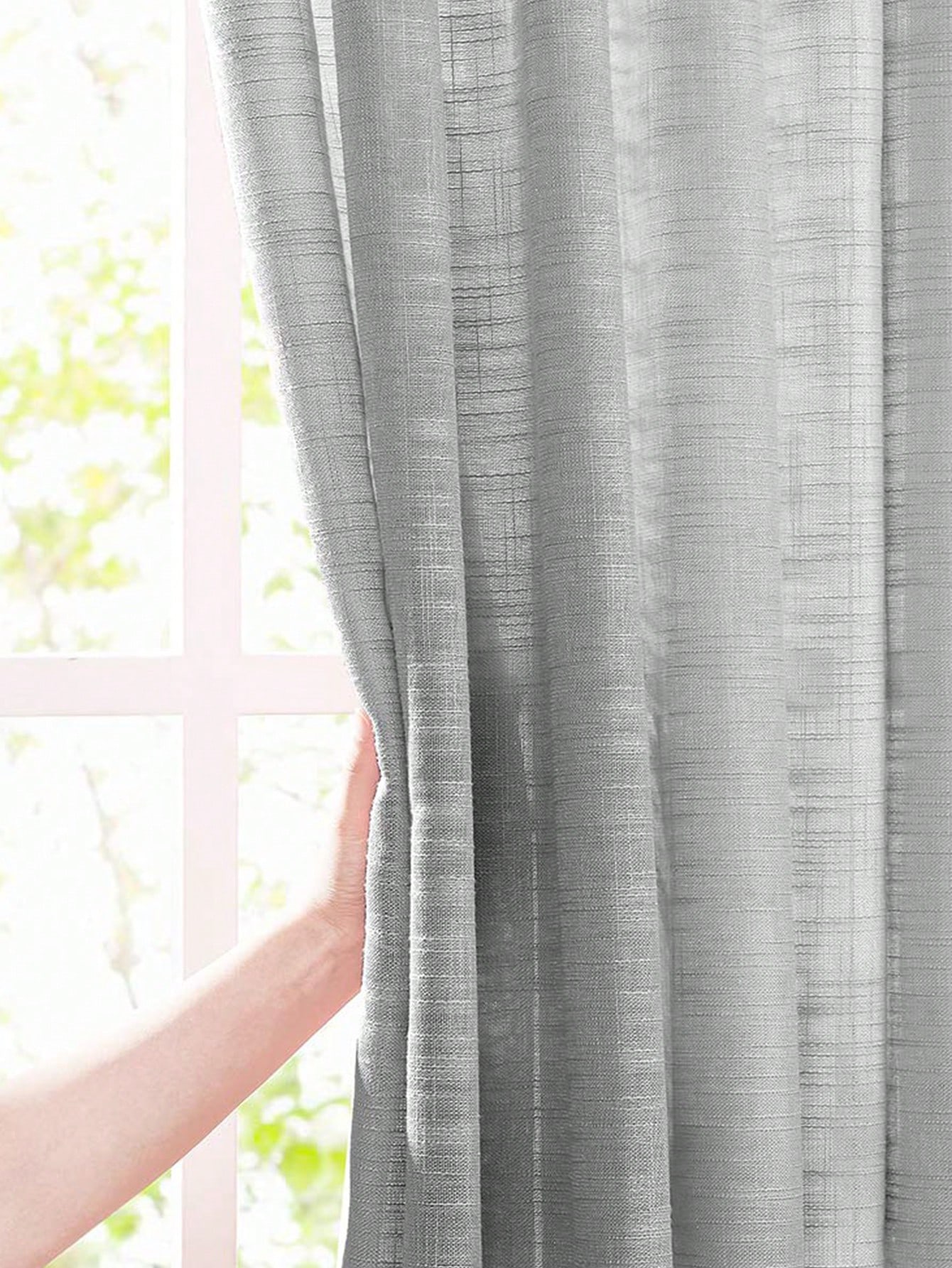 Szare poliestrowe zasłony o te – Linen Curtain Eyelet recenzja i cena