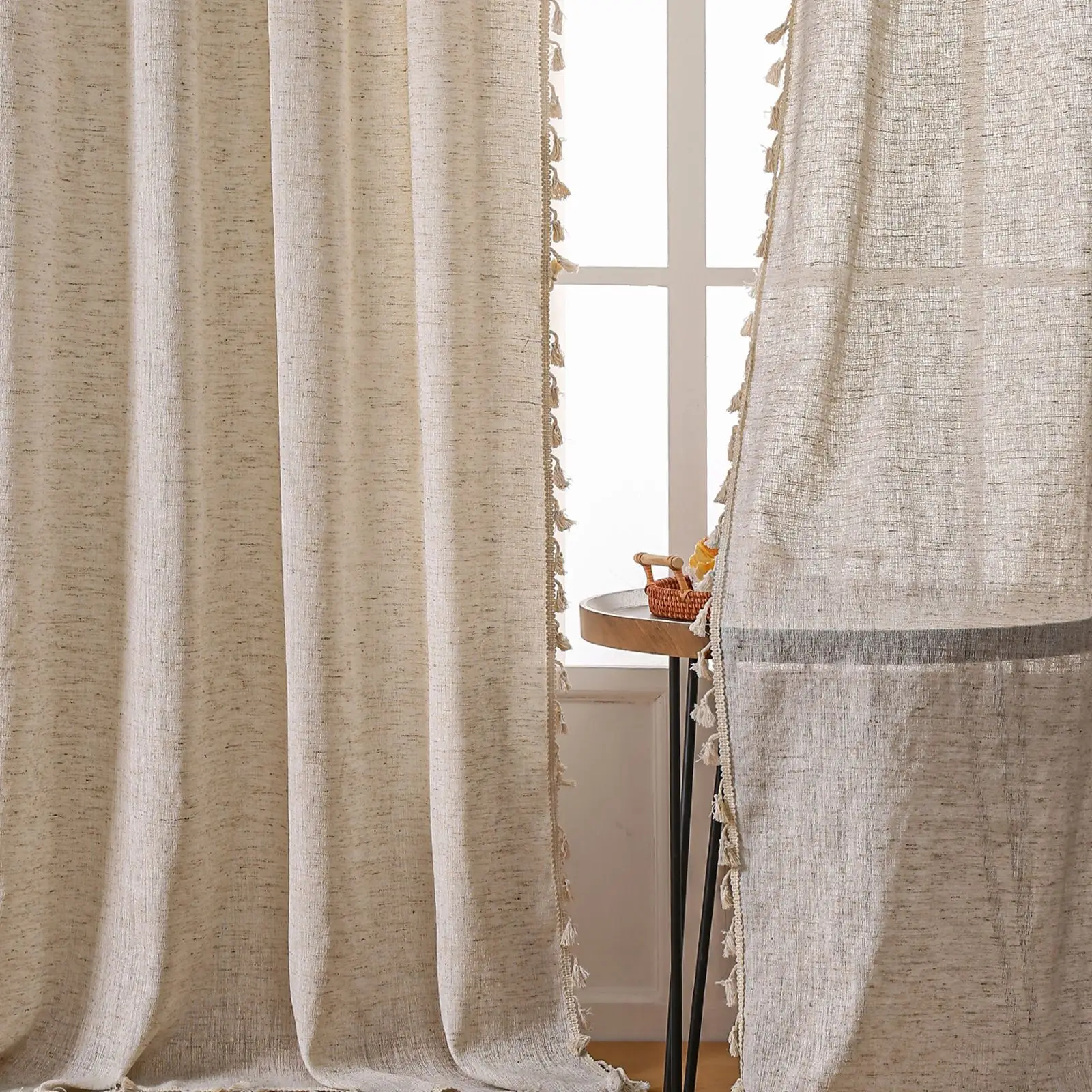 Boho Lniane Zasłony Pół Zaciem – Linen Curtain Eyelet recenzja i cena