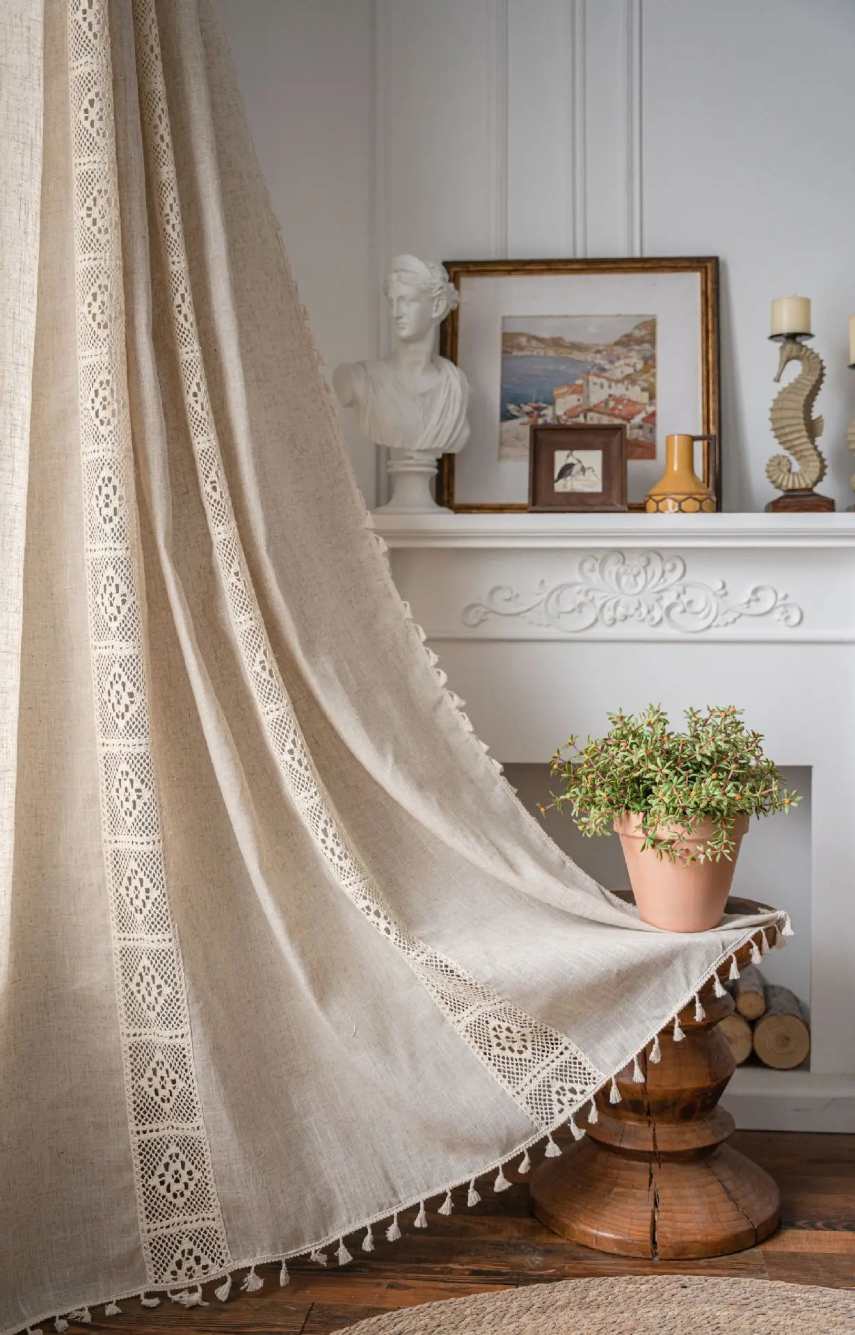 Boho Lniane Zasłony Pół Zaciem – Linen Curtain Eyelet recenzja i cena