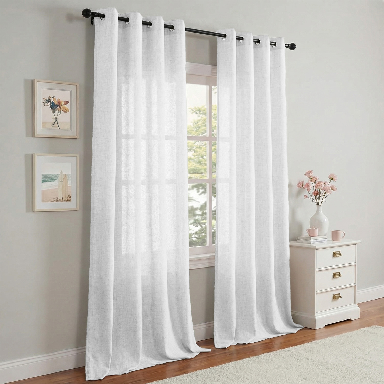 1 sztuka, jednolita kolorystyc – Linen Curtain Eyelet recenzja i cena