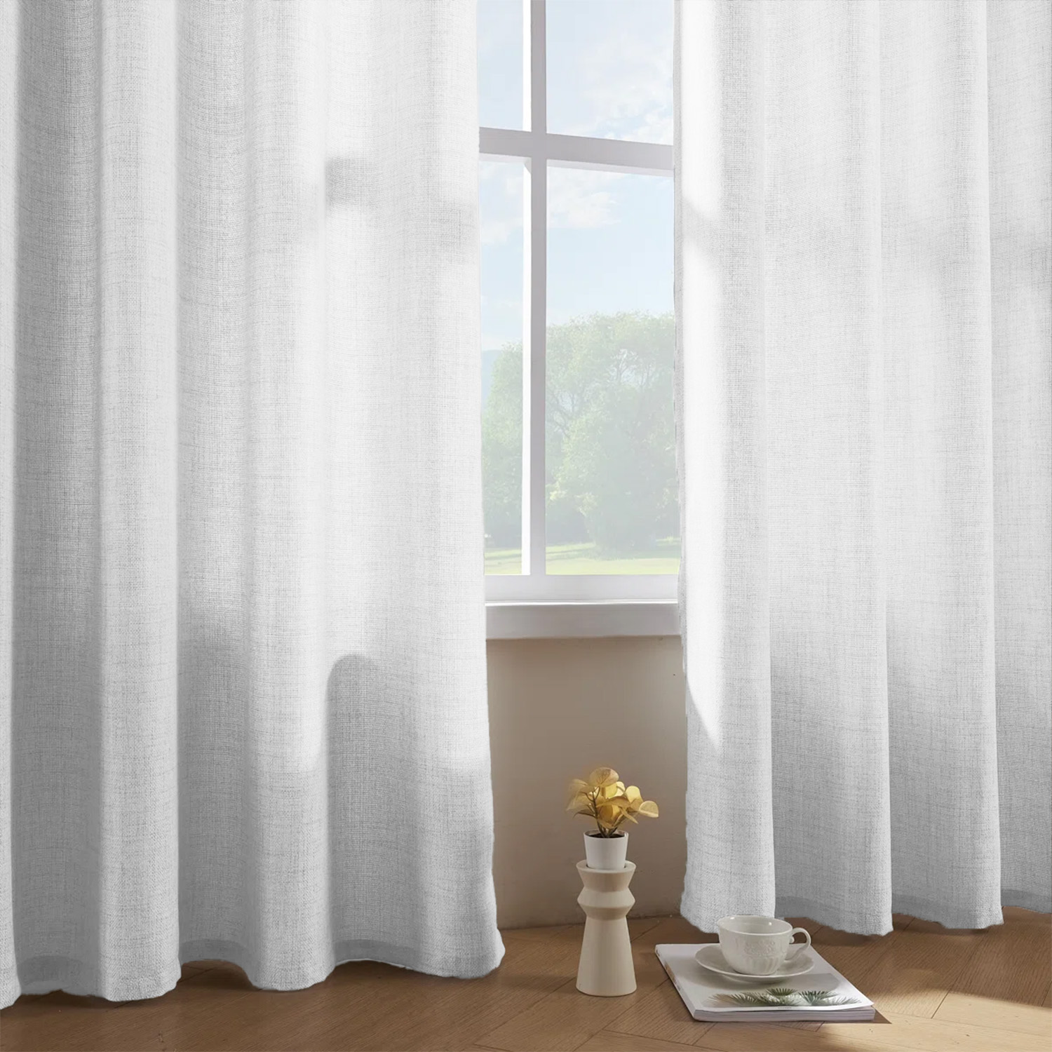 1 sztuka, jednolita kolorystyc – Linen Curtain Eyelet recenzja i cena